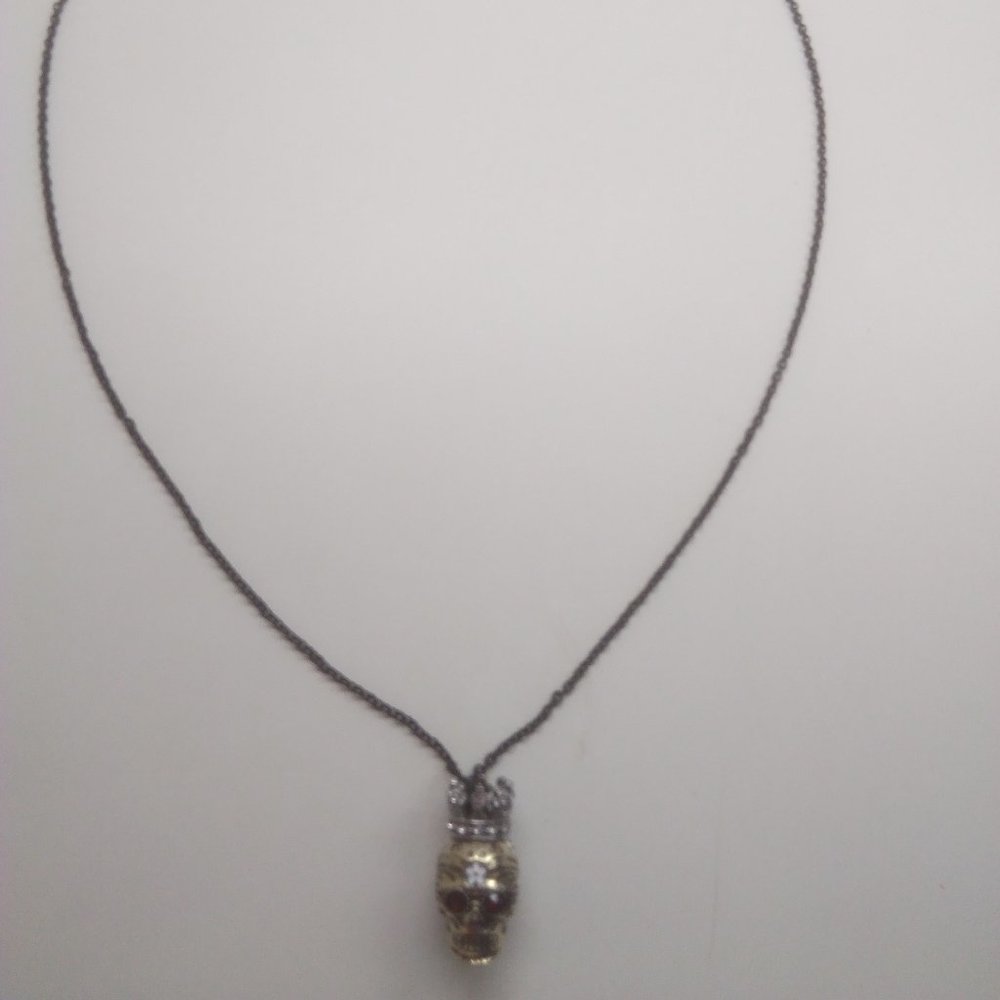 Betsey Johnson New Gold Skull Necklace